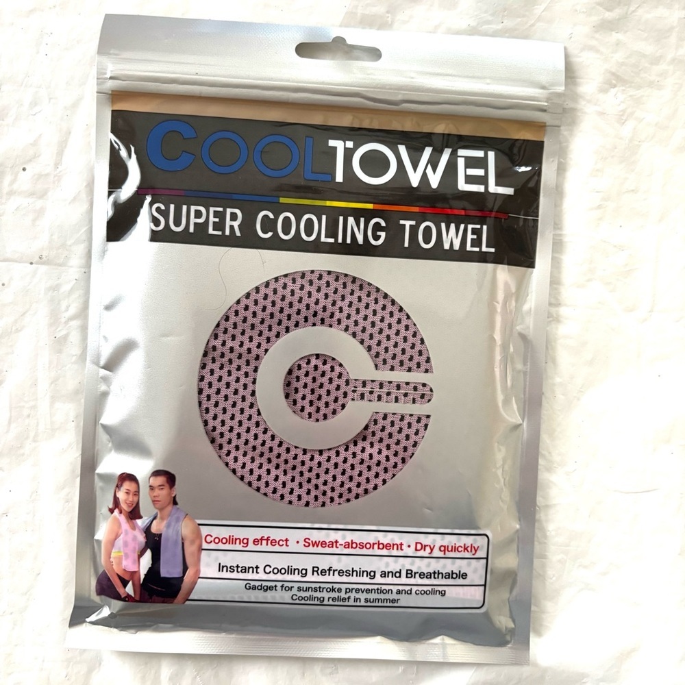 COOL TOWEL 2 Pink Super Cooling Towels yoga golf workout biking NWT
